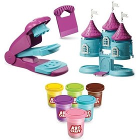 Resim Peri Masalı Oyun Hamuru Şato Ev Seti Çocuk Oyun Seti PEMBE 
