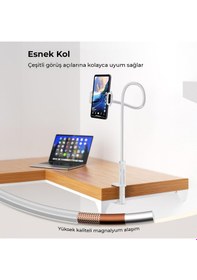 Resim Juo 70 Cm Akrobat Esnek Tablet Ve Telefon Tutucu Stand Beyaz Beyaz 