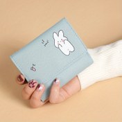 Resim Kadınlar için [Fantastik Cazibe] Sevimli Açık Mavi Karikatür Tavşan Cüzdan - Çoklu Kart Yuvalı, Sentetik Deri, Tatlı Tarz, Günlük Kullanım için Mükemmel 