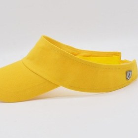 Resim Kadın Sarı Tenis Vizör Cap Yazlık Spor Plaj Şapkası - Sarı 