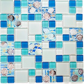 Resim MozaiKristaL Mutfak Tezgah Arası Banyo Sauna Spa ve İç Mekanların Tüm Yüzeyleri İçin 3D Mix. 30 x 30 cm Fileli Kristal Mozaik ( 11 File Karo = 1 M2 Fiyatıdır ) 