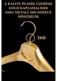 Resim Ceket Elbise Askısı Plastik Gold Renk Yüksek Kalite 5 Adet Diğer 