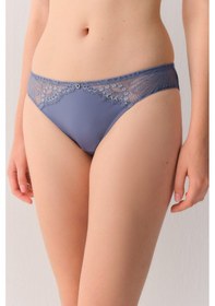 Resim Suwen Geo Flower Dantelli Slip Külot Sw4013015 Mavi 