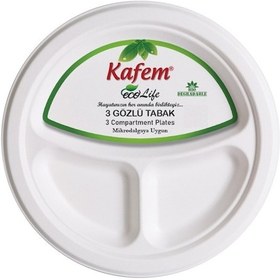 Resim Kafem Kağıt Tabak Üç Gözlü Ekolojik 25'li 26 CM 