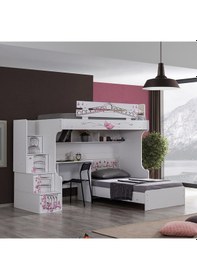 Resim Setaymobilya Ranza, Pisa Ranza Karyola Çalışma Masası + 2 Adet Comfort Yatak 