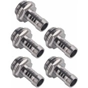 Resim Kosona 6 Adet Bilgisayar Su Soğutma Hortumu Bağlantı Ucu, G1/4 Vida, 9.2mm, Paslanmaz Çelik, Su Blokları Radyatörler Arası Bağlantı, Silikon O-ringli Leakproof, Krom Kaplama 