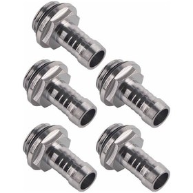Resim Kosona 6 Adet Bilgisayar Su Soğutma Hortumu Bağlantı Ucu, G1/4 Vida, 9.2mm, Paslanmaz Çelik, Su Blokları Radyatörler Arası Bağlantı, Silikon O-ringli Leakproof, Krom Kaplama 