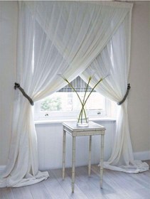 Resim Kırık Beyaz Düz Tül Perde Monaliza Seyrek Pile 1'e 2 Pile-kırık Beyaz Kırık Beyaz 