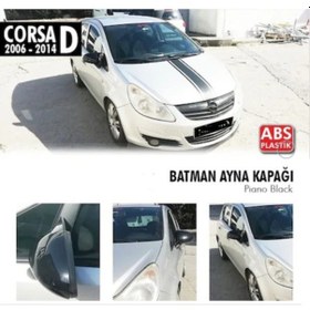 Resim Sts Oto Aksesuar Opel Corsa D 2006-2014 Batman Yarasa Ayna Kapağı Piano Black (01) 