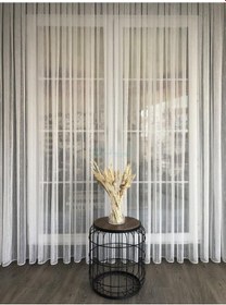 Resim Tül Perde Burgu Iplik Etek Kurşun Sık Sarım Ekru 