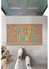 Resim Sarı Kapı Önü Paspası Hello Summer Desen K-3279 