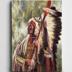 Resim Kızılderili Mini Kanvas Tablo MD000272 35 x 50 CM 