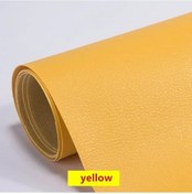 Resim 250x137 Cm Deri Onarım Yama Kanepe Kendinden Yapışkanlı Sopa Tamir Deri Pu Yellow 200x137cm 
