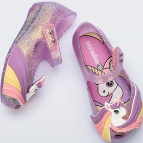 Resim Mini Melissa Ultragirl Unicorn Simli Lila Kız Çocuk Babet Ayakkabısı | 22-30 Numara | İkonik Kokulu 