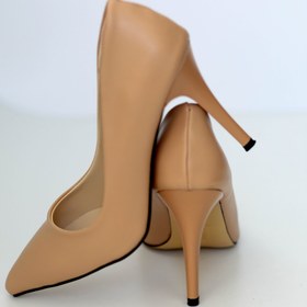 Resim Ayakkabı Podyumum "stiletto" Nude - Orta Boy Ince Topuk Kadın Ayakkabısı 