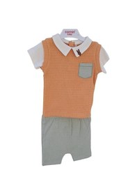 Resim Erkek Bebek Pamuklu İkili Cep Detaylı Yazlık Takım-12577-mint Mint Yeşili 