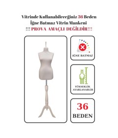 Resim Vitrin Amaçlı 36 Beden Terzi Mankeni Vitrin Mankeni Cansız Manken İğne Batmaz 0005 