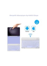 Resim Apple Uyumlu iPad 11. Nesil A16 Çipli 2024 2025 Klavyeli Tablet Kılıfı Klavye + Stand 