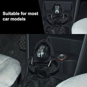 Resim JSCARLIFE Vites Topuzu Kapağı, Modaya Uygun Kapüşonlu Gömlek Araba Vites Topuzları Kapak Döşeme, Evrensel Araç İç Dekorasyon Aksesuarları (Siyah) 