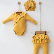 Resim Cherub Baby Kız Bebek Fırfırlı Fiyonklu Bodyli Takım 