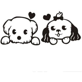 Resim Genel Markalar Köpek Oto Motor Laptop Duvar Folyo Sticker 15x6 cm 