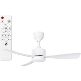 Resim SeckinStore 70w 3 Kanatlı Uzaktan Kumandalı Ledli Dekoratif Tavan Vantilatör Beyaz 