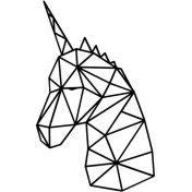 Resim Geometrik Unicorn At Sticker (Oto-Motor-Laptop-Duvar-Dekor) 30 x 48 cm 
