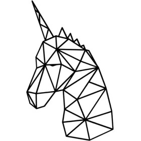 Resim Geometrik Unicorn At Sticker (Oto-Motor-Laptop-Duvar-Dekor) 30 x 48 cm 