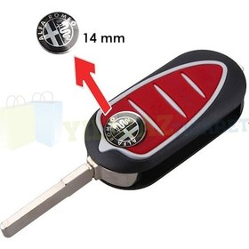 Resim Alfa Romeo Kumanda Anahtarlık Logo Amblem Metal 3M 1 Adet 14 Mm 