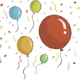 Resim Konsept Tebrik Kartı - Happy Birthday, Balon 