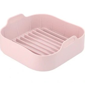 Resim A Satyr 20.5cm Yui / Xiaomi / Philips / Kumtel Uyumlu Air Fryer Kare Silikon Kalıp - Pembe (Yurt Dışından) 