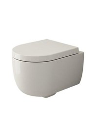 Resim Bocchi V-tondo Rimless Asma Klozet Kanalsız Kısa Kapak Hariç Parlak Bisküvi 1417-014-0128 Krem 