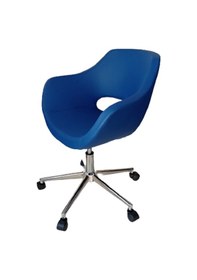 Resim Çalışma Sandalyesi Döküm Süngerli Mavi Suni deri 