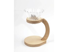 Resim Dtabliss V60 Filtre Kahve Demleme Set Cam Dripper / Pour Over Ahşap Stand Cam Seti V2 
