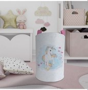 Resim Mekta Home Bebek Ve Çocuk Odası Kalpli Unicorn Desenli Oyuncak Sepeti Renkli Çok Renkli 