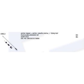 Resim Anten Tabanı + Anten Çubuğu Metal Doğan Şahın Kartal Fıat Dkş Uno Tıpo Tempra Marea Bra . . 1 Ad 