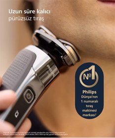 Resim Philips i9000 SkinIQ Islak&Kuru Tıraş Makinesi, 360 başlıklar, Şarj Standı, Çanta, X9002/30 