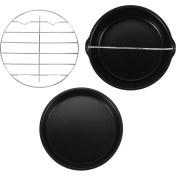 Resim Kek Kutuları, Pizza Tavası, 3pcs/set Çelik Yuvarlak Hava Fritöz Fırın Yavaş Pişirici Aksesuarları Ev Mutfak Için Pasta Fıçısı Pişiriyor (Yurt Dışından) 