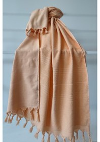 Resim %100 Pamuk Plaj Havlusu -yumuşak Havlu Peştemal 90x175cm Somon 