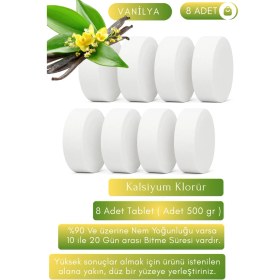 Resim Vcalla 8 Adet Vanilya, Ev Tipi Nem Alıcı Tablet 500g | Küf Ve Rutubet Giderici | Ev,Depo 