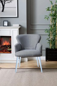 Resim LOVİSSE HOME Puantiyeli Berjer Tekli Koltuk Balkon, Ofis, Bekleme, Güzellik Merkezi, Beyaz, Çay Seti 