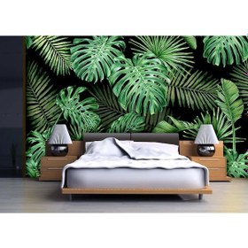 Resim Tropikal Yapraklar Duvar Kağıdı (360365510) 
