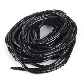 Resim Hatfon Elektronik Kablo Toplama Spirali Helezon KSPR-19B 19 mm 10 Metre Siyah 