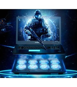 Resim NY Home Şok Soğutma Profesyonel Dizüstü Bilgisayar Notebook Soğutucu Laptop Stand Işıklı Oyuncu Laptoplarına Özel 8 Büyük Fanı Ile Hızlı Soğutma 2 USB Giriş A8 