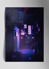Resim Metal Baskı Parlak Duvar Tablosu - Neon Tokyo 