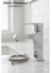 Resim 590-1 Lavabo Bataryası Lüks Ağır Tip Sabit Banyo Lavabo Musluğu Siyah Beyaz Gold Krom Krom 