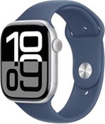 Resim robotrend Apple Watch Series 10 Gps + Cellular 46 Mm Gümüş Rengi Kasa Akıllı Saat Ve Kot Rengi Spor Kordon - 