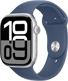 Resim robotrend Apple Watch Series 10 Gps + Cellular 46 Mm Gümüş Rengi Kasa Akıllı Saat Ve Kot Rengi Spor Kordon - 