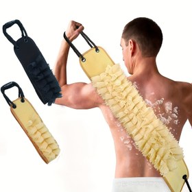 Resim 1 Adet 92.46 cm Ekstra Uzun Çift Taraflı Banyo Fırçası - Ergonomik Saplı, Duş ve Vücut Bakımı için Peeling Süngeri, Dayanıklı Lufa & Sünger Kombinasyonu, Ev Kullanımı İçin, Dokulu Yüzeyli, Sağlam Yapılı, Spa Keyfi 