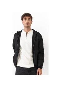 Resim Spor Erkek Kapüşonlu Su Ve Rüzgar Geçirmez Astarlı Oversize Yağmurluk-128 Siyah 